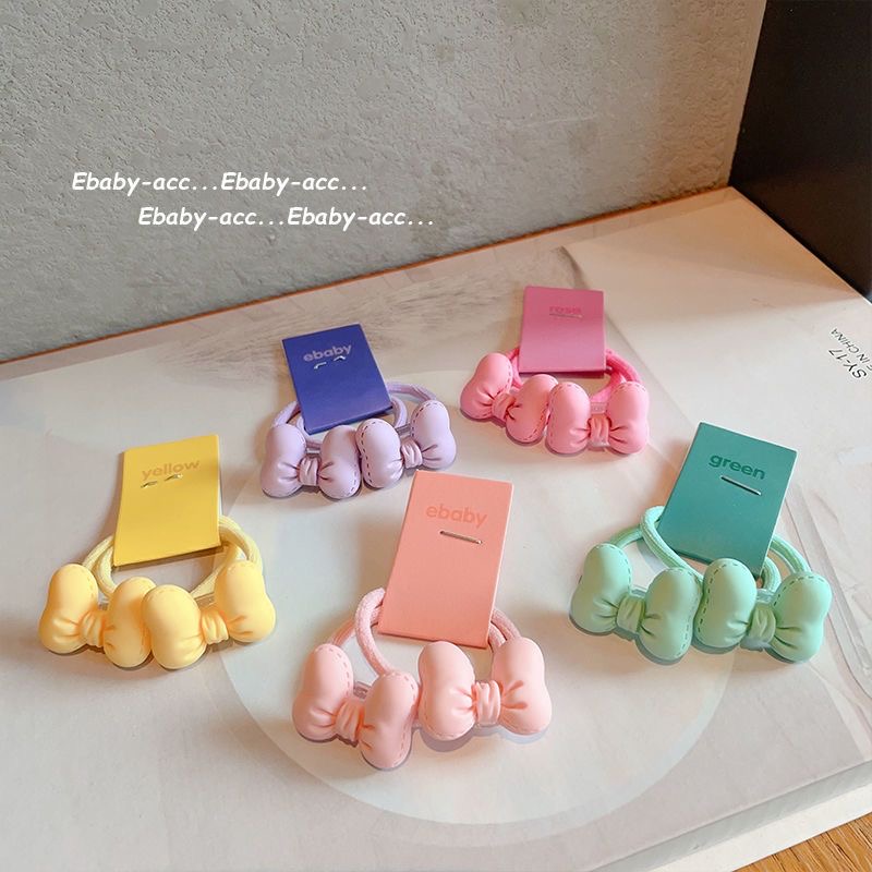Kids Outdoor Decor - 5pcs Cute Bow Hair Ties for
