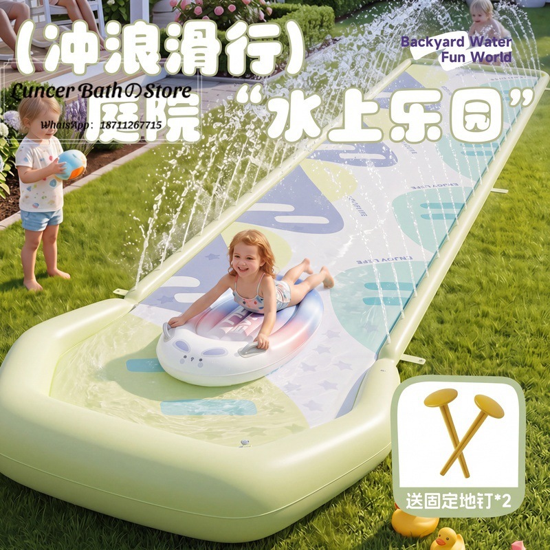 Outdoor Children'S Park - Cross-border PVC waterslide Outdoor surfing slide