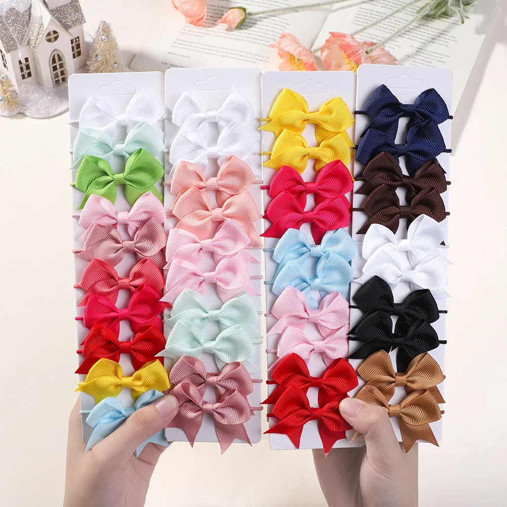 Kids Outdoor Decor - 10Pcs Bows Elastic Hair rubber band
