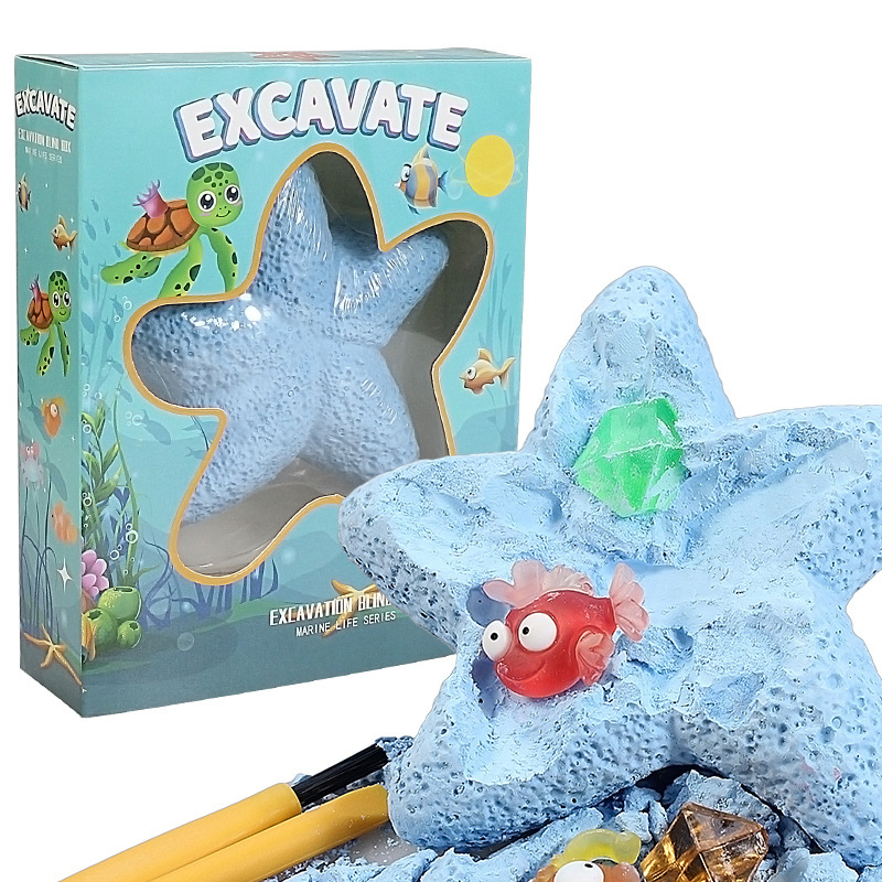Kids Outdoor Excavator - Starfish Marine Life Gemstone Dig Kit