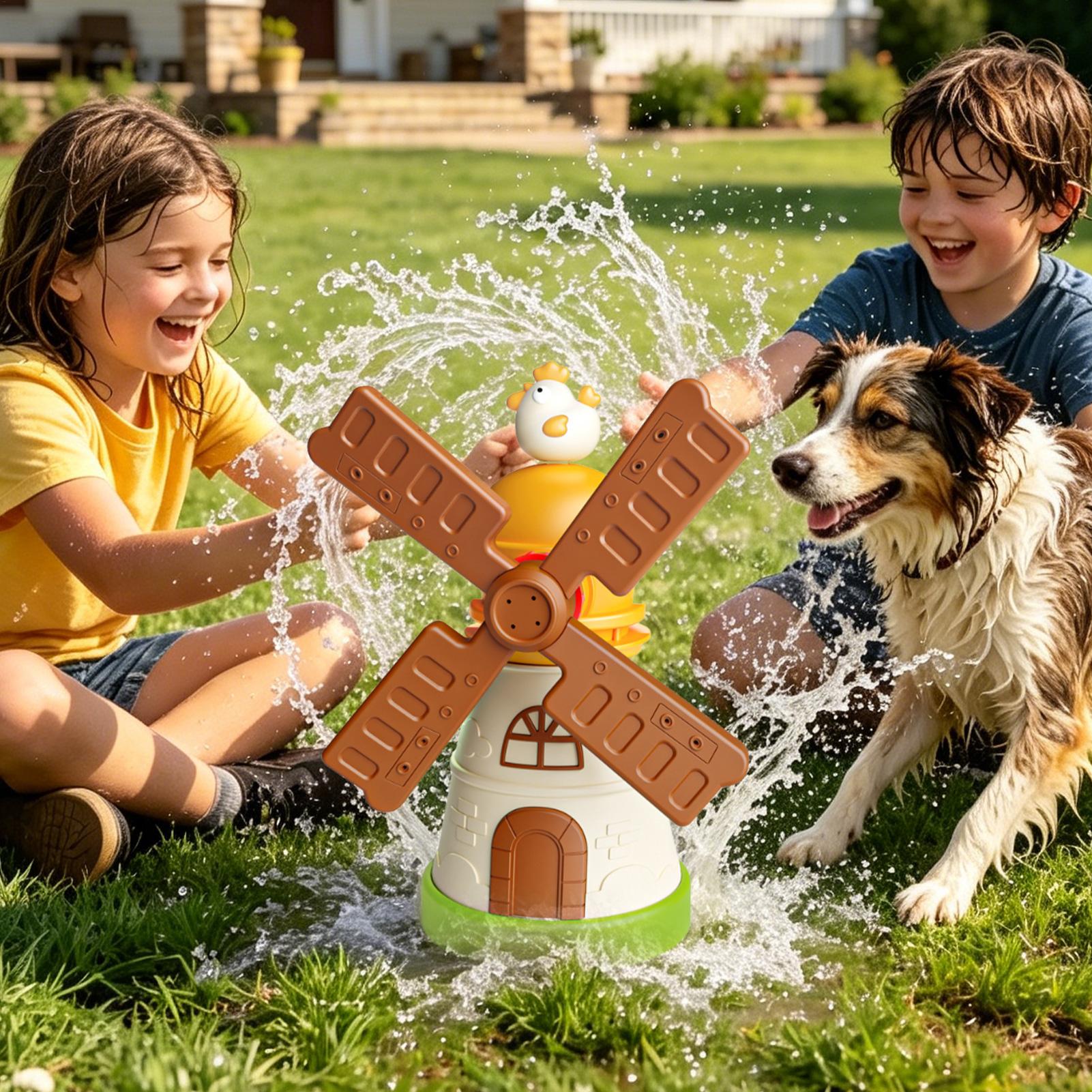 Kids Outdoor Yard Toys - Kids Windmill Sprinkler Rotating Splashing Water