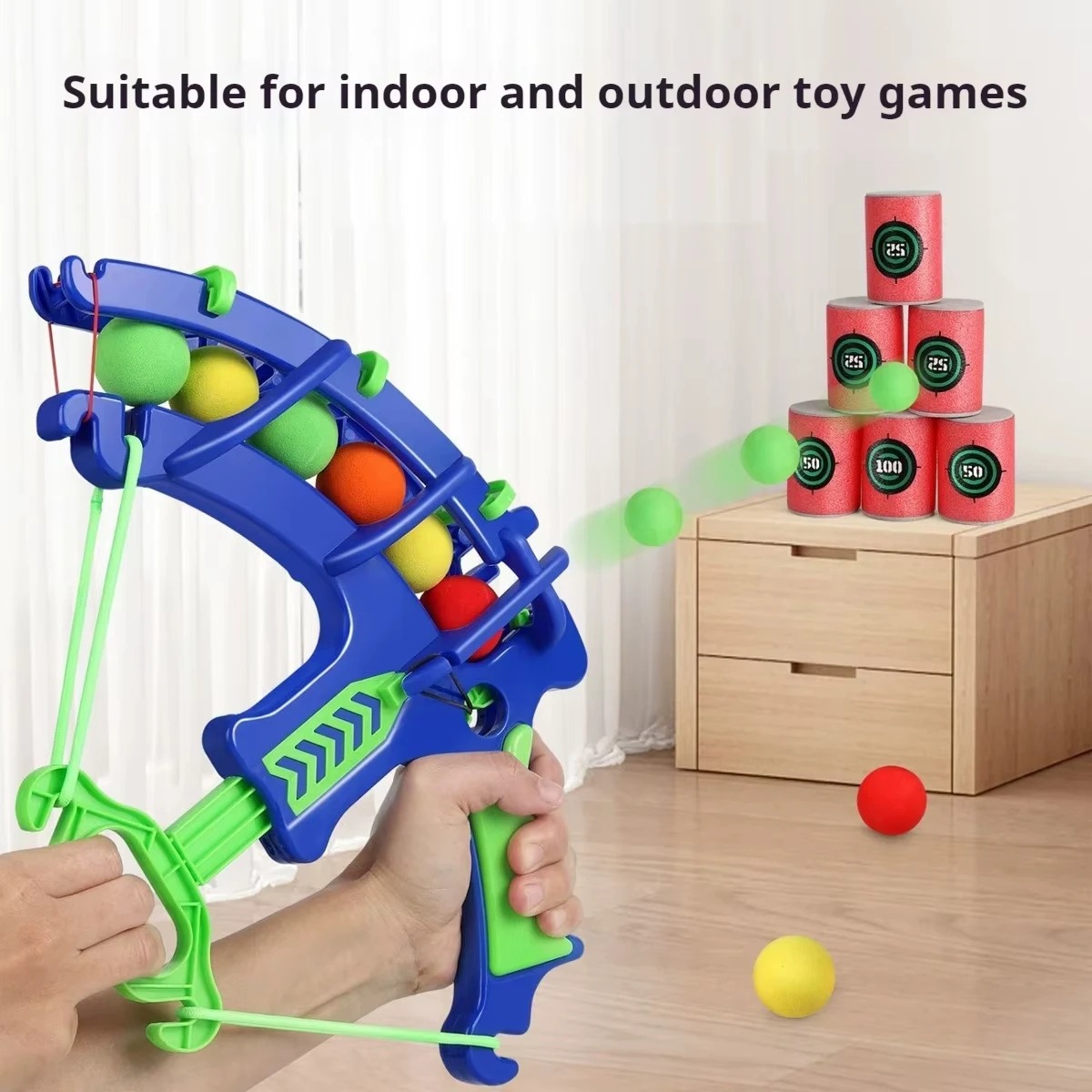 Kids Outdoor Games For Party - Throw Sport Slingshot Target Bubble Gun