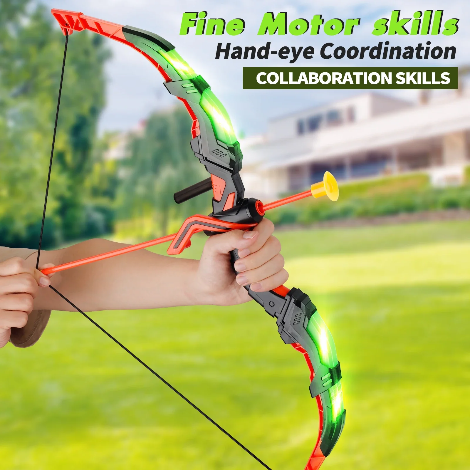 Kids Outdoor Archery Set - Kids LED Archery Toy Set, Hand-Eye