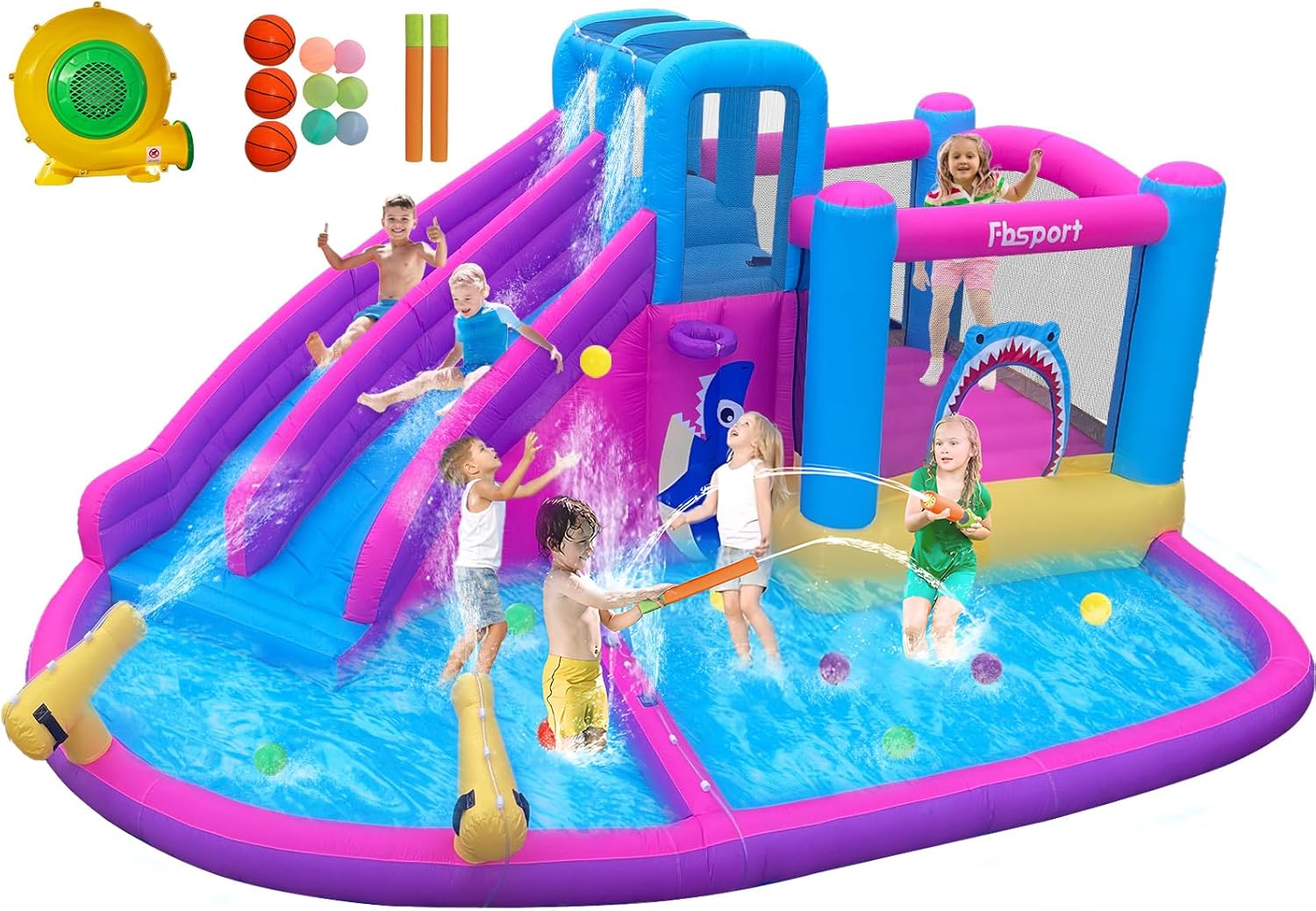 Kids Outdoor Slide - Twin Water Slides Inflatable Bounce House