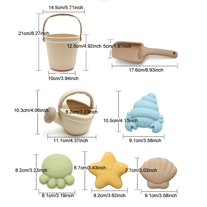 7Pcs Kids Silicone Beach Toys  - огляд і ціна Kids Outdoor Toy Storage