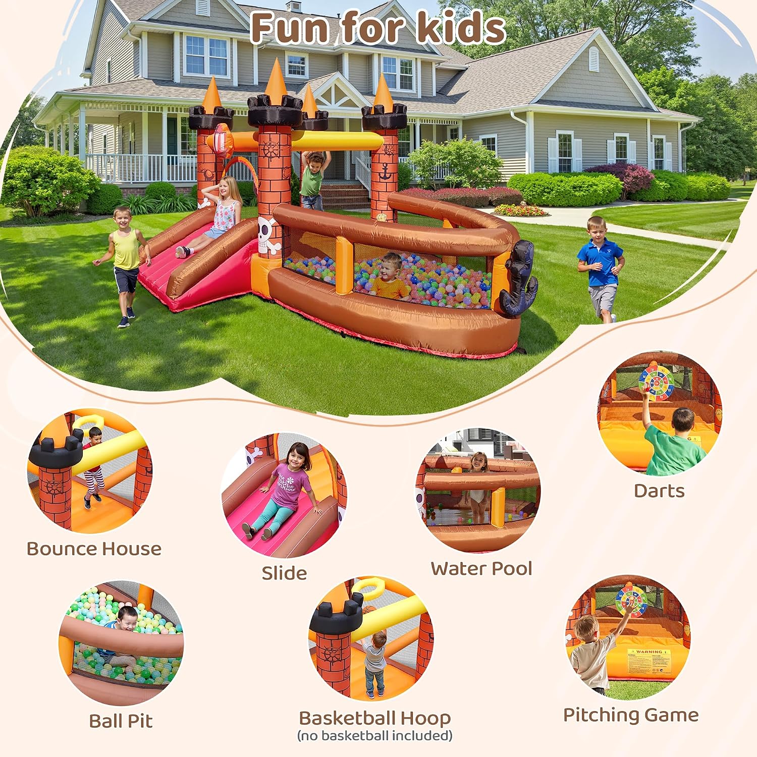 Inflatable Bounce House for Ki - огляд і ціна Kids Outdoor Slide
