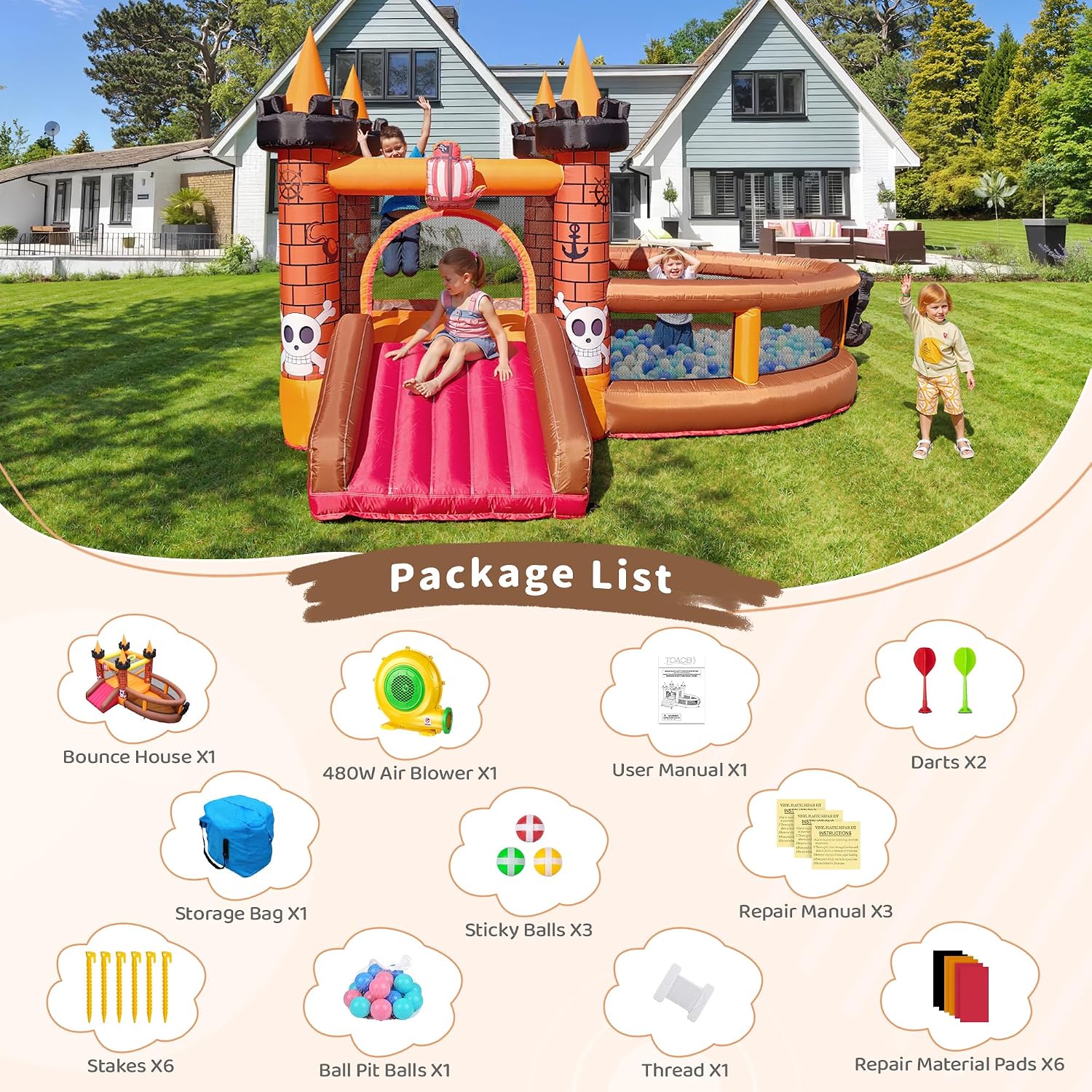 Inflatable Bounce House for Ki - огляд і ціна Kids Outdoor Slide