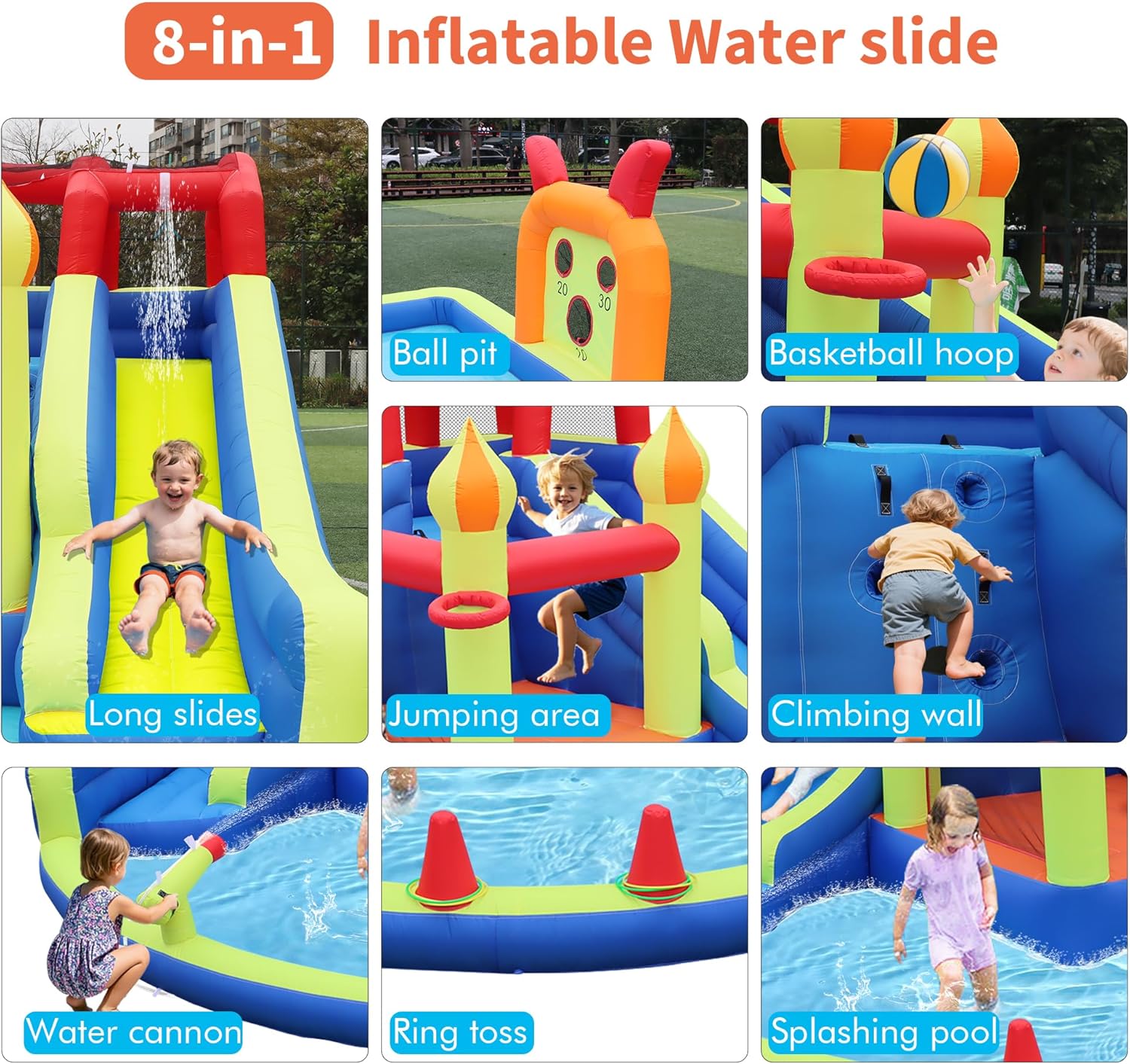 Kids Jumping Castle with Two L - огляд і ціна Kids Outdoor Slide