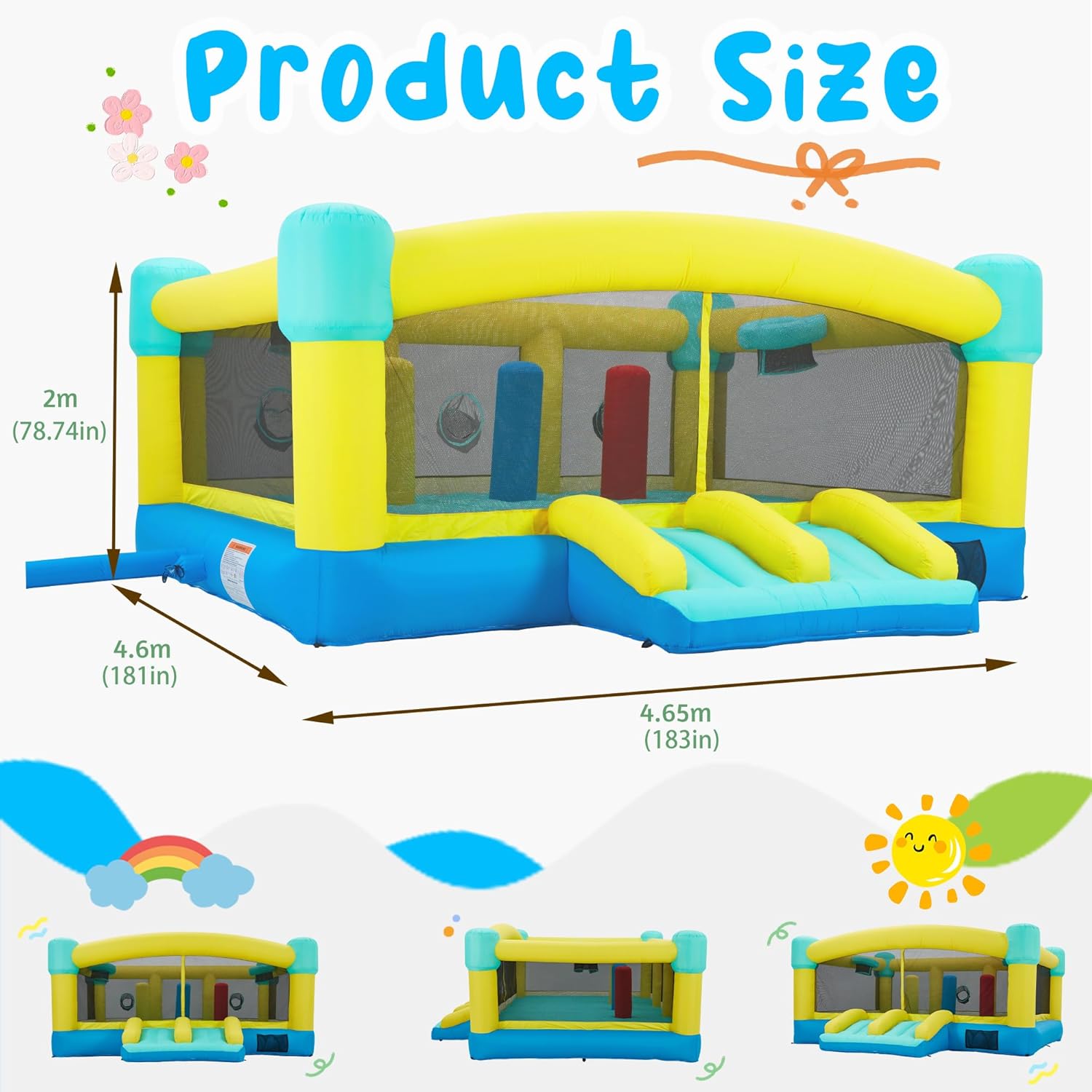Big Bounce House,15 x 14.8 FT  - огляд і ціна Kids Outdoor Slide