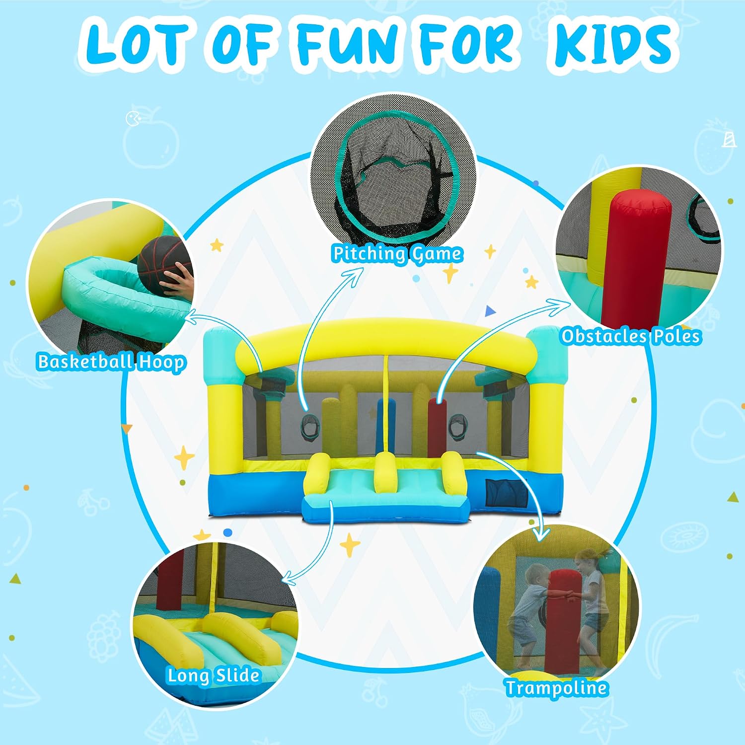 Big Bounce House,15 x 14.8 FT  - огляд і ціна Kids Outdoor Slide