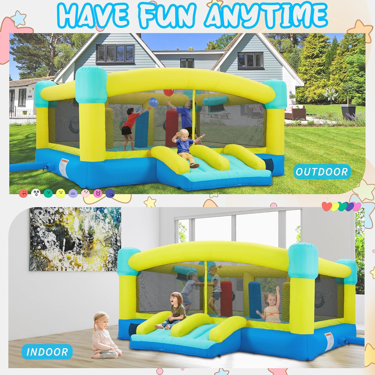 Big Bounce House,15 x 14.8 FT  - огляд і ціна Kids Outdoor Slide