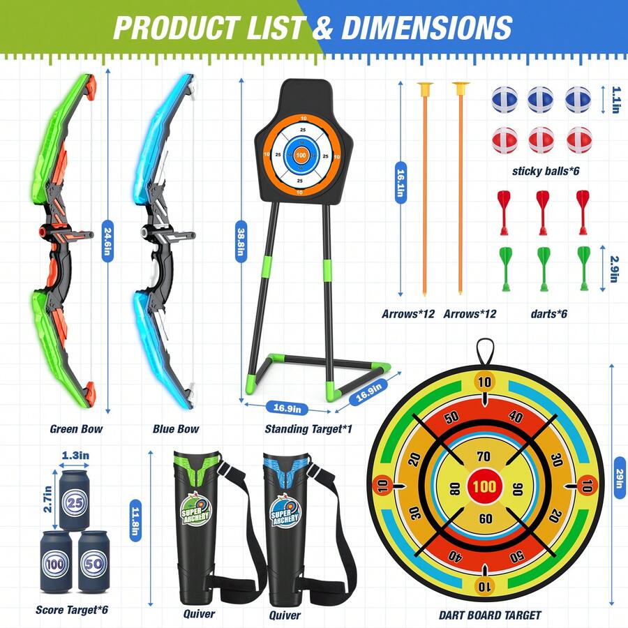 2 Pack Kids Bow And Arrow With - огляд і ціна Kids Outdoor Archery Set