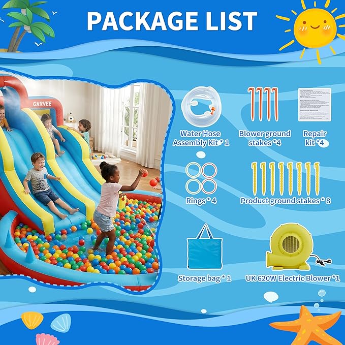All-Season 8-in-1 Inflatable W - огляд і ціна Kids Outdoor Slide