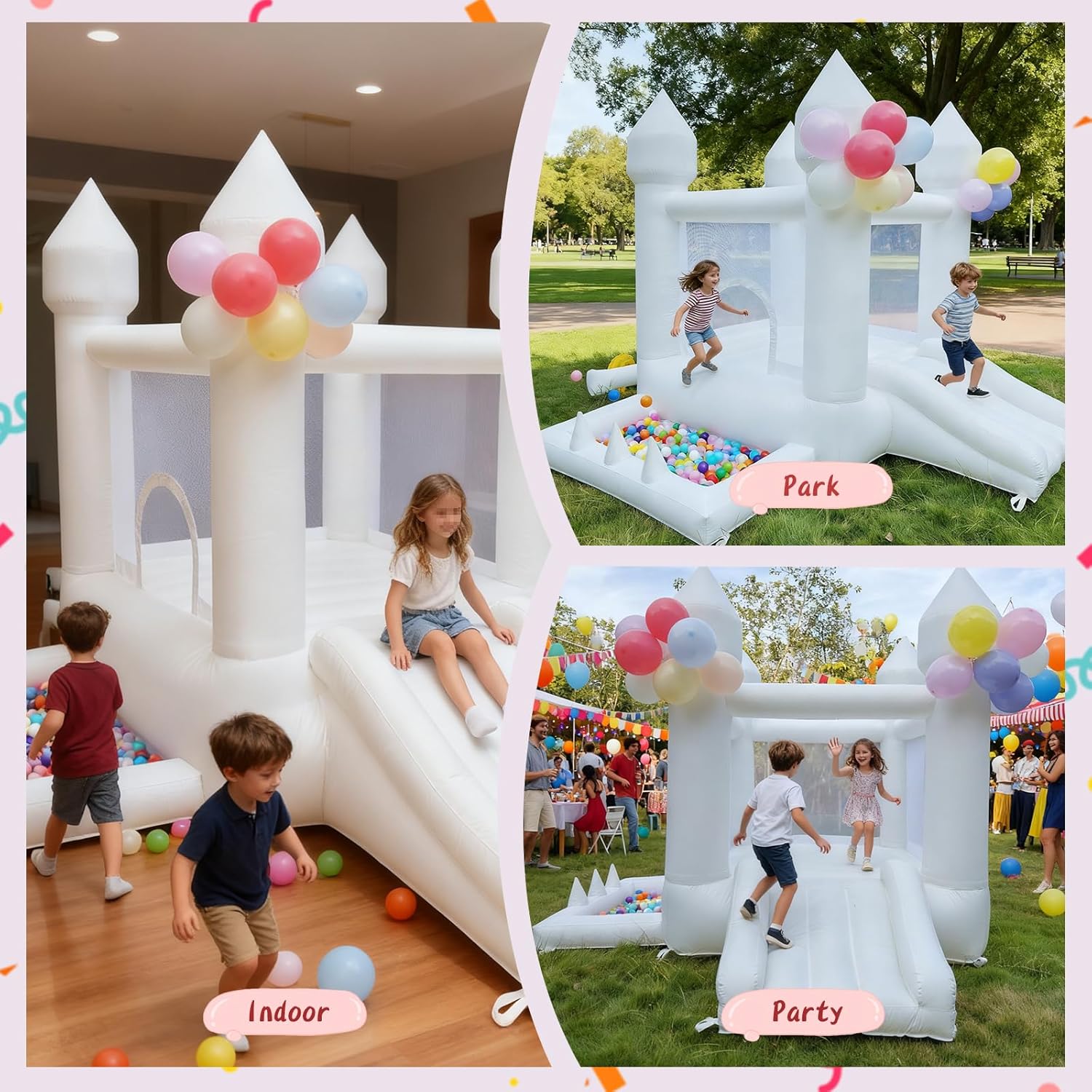 White Bounce House, Indoor and - огляд і ціна Kids Outdoor Slide