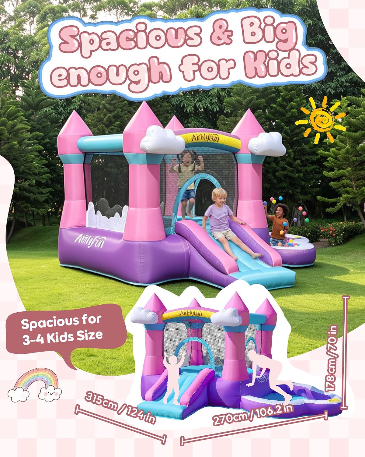 Pink Indoor/Outdoor Inflatable - огляд і ціна Kids Outdoor Slide