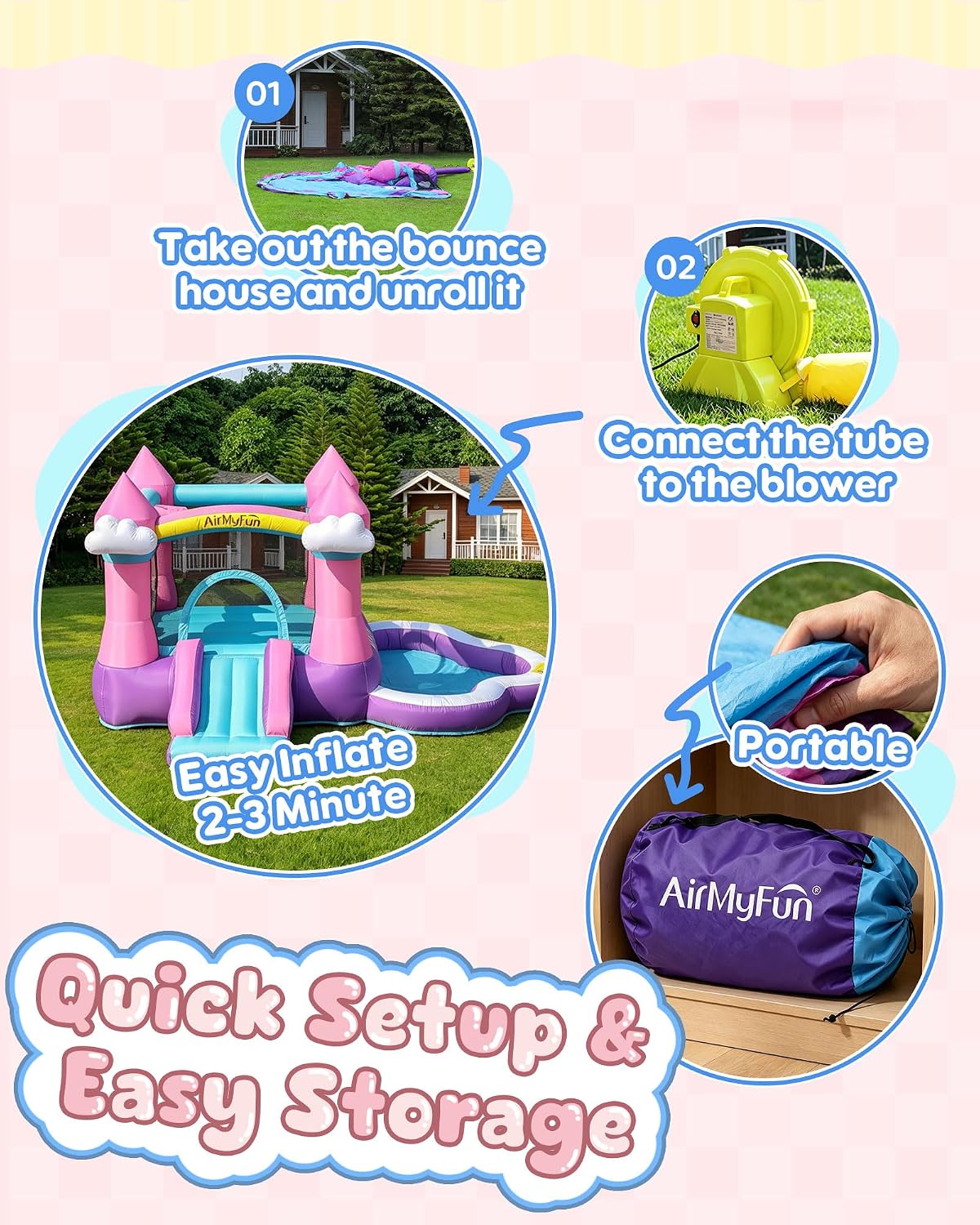 Pink Indoor/Outdoor Inflatable - огляд і ціна Kids Outdoor Slide