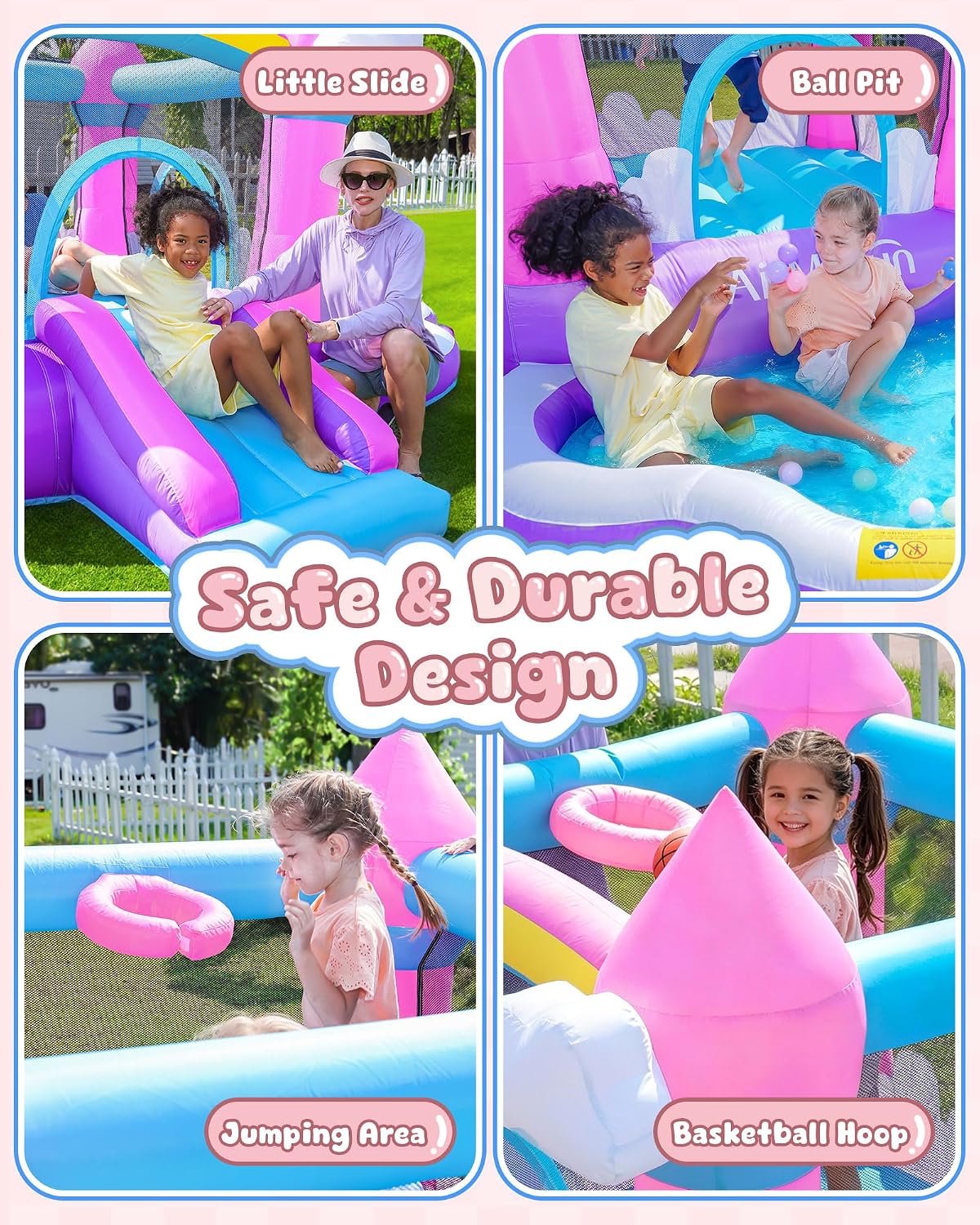 Pink Indoor/Outdoor Inflatable - огляд і ціна Kids Outdoor Slide