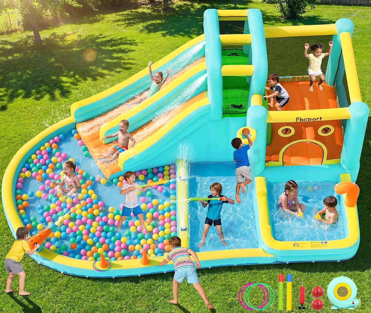 Double Slide Inflatable Water  - огляд і ціна Kids Outdoor Slide