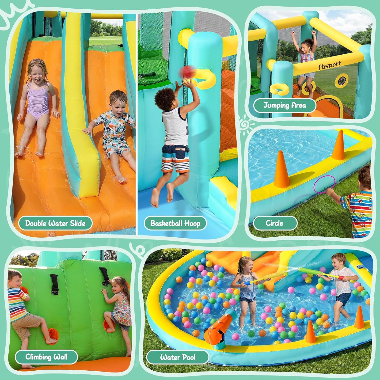 Double Slide Inflatable Water  - огляд і ціна Kids Outdoor Slide