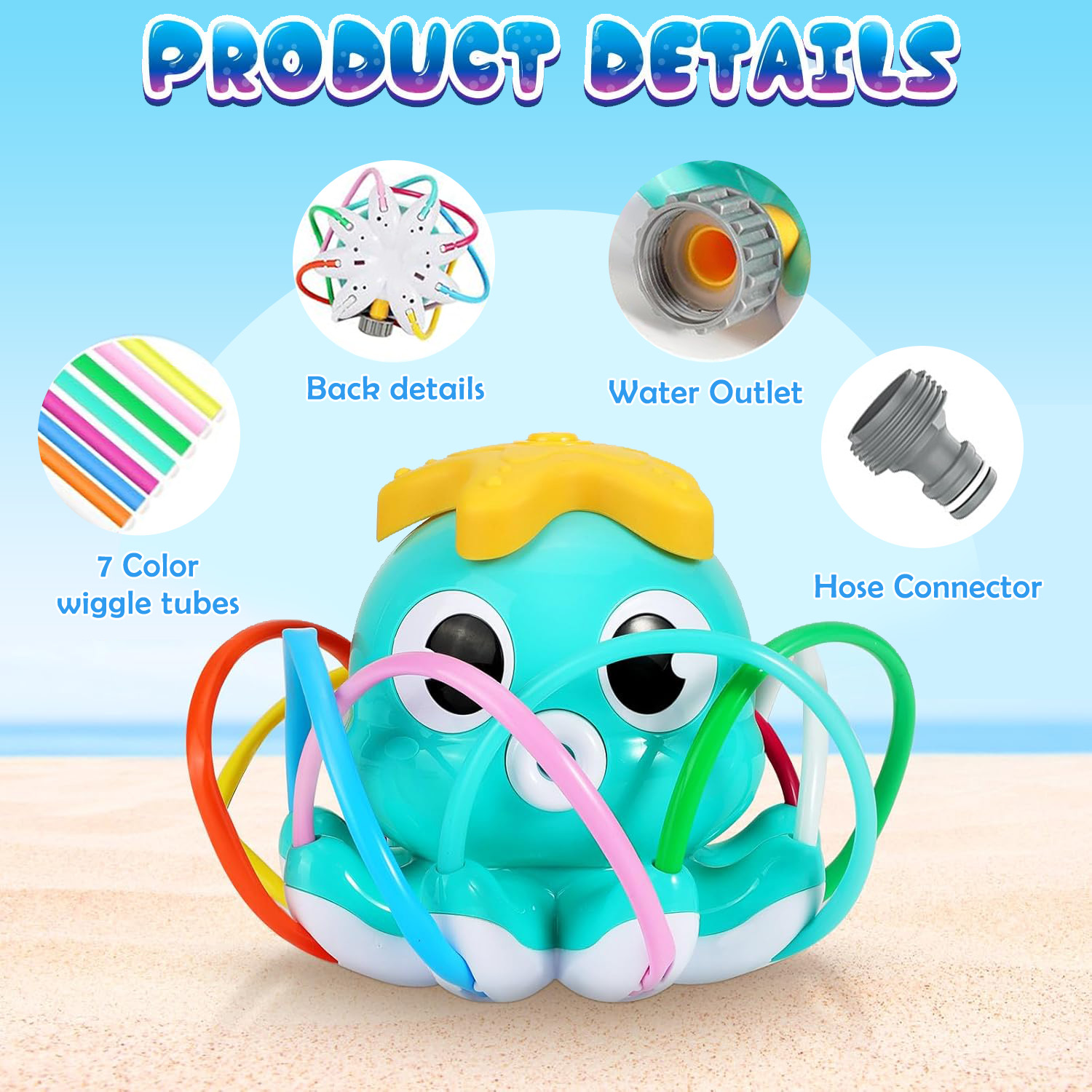 Octopus Sprinkler Water Spray  - огляд і ціна Kids Outdoor Yard Toys