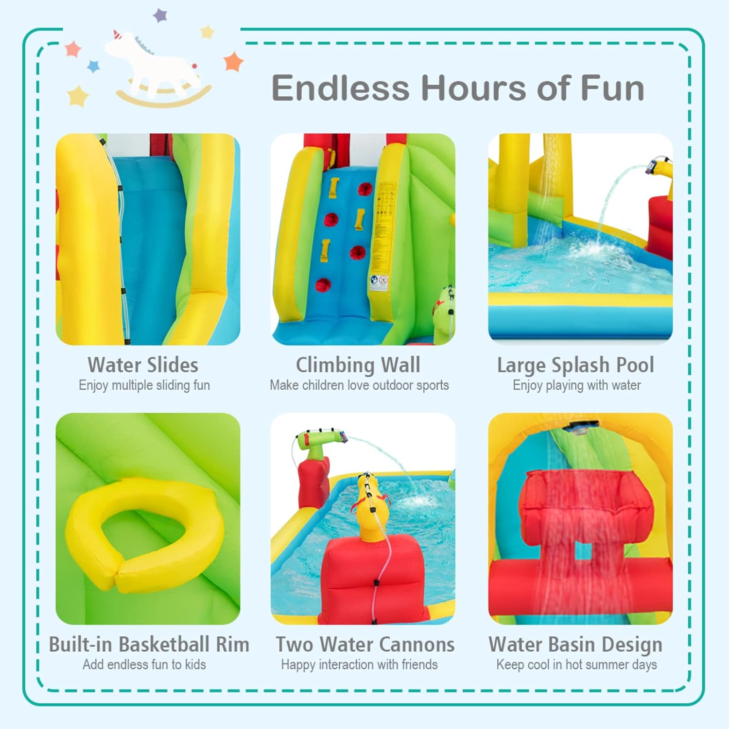 Mega Inflatable Water Park Bou - огляд і ціна Kids Outdoor Slide