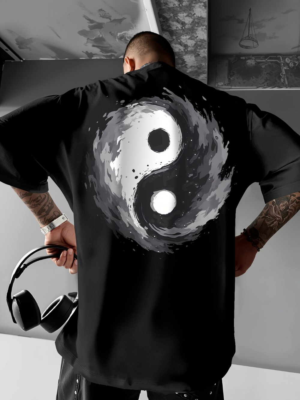 Harajuku  Black Gray Yin-yang  - огляд і ціна Kids Outdoor Outfit