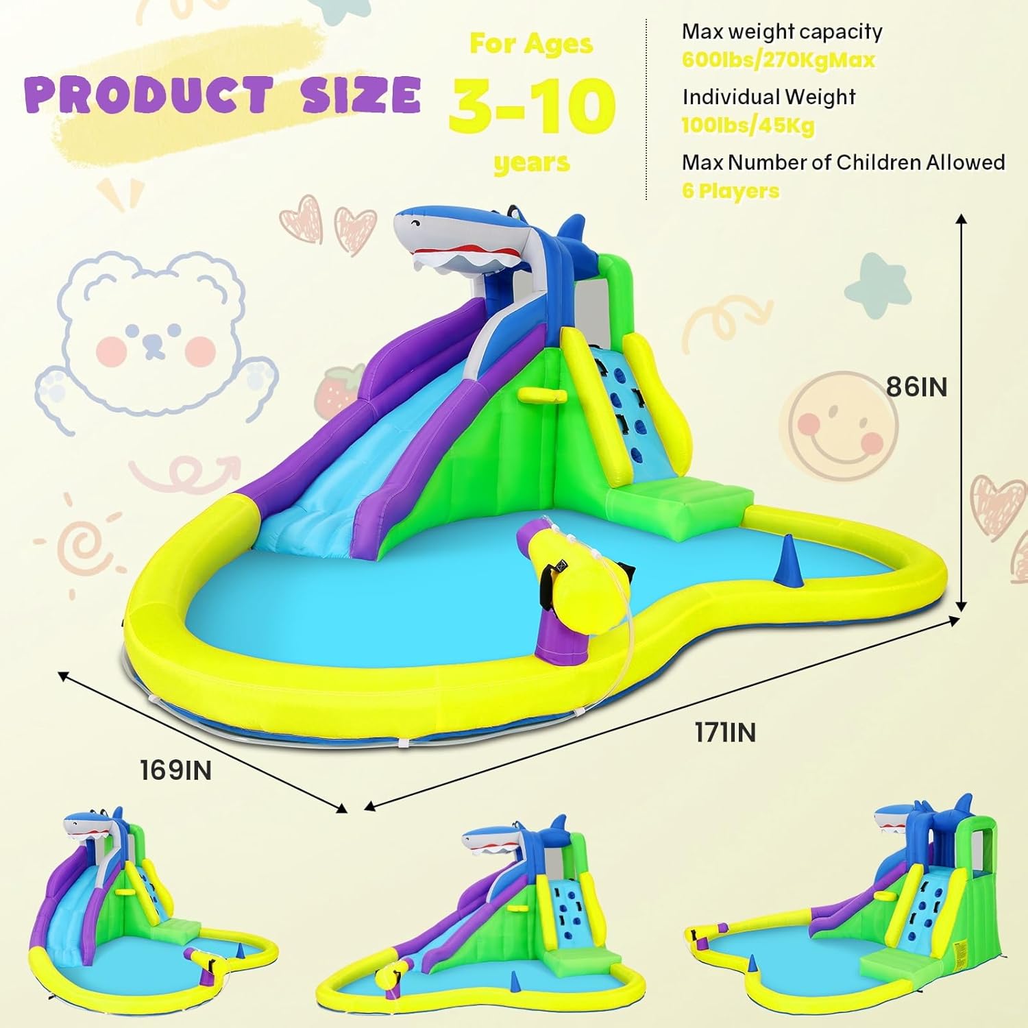 13x14FT Inflatable Bounce Hous - огляд і ціна Kids Outdoor Slide