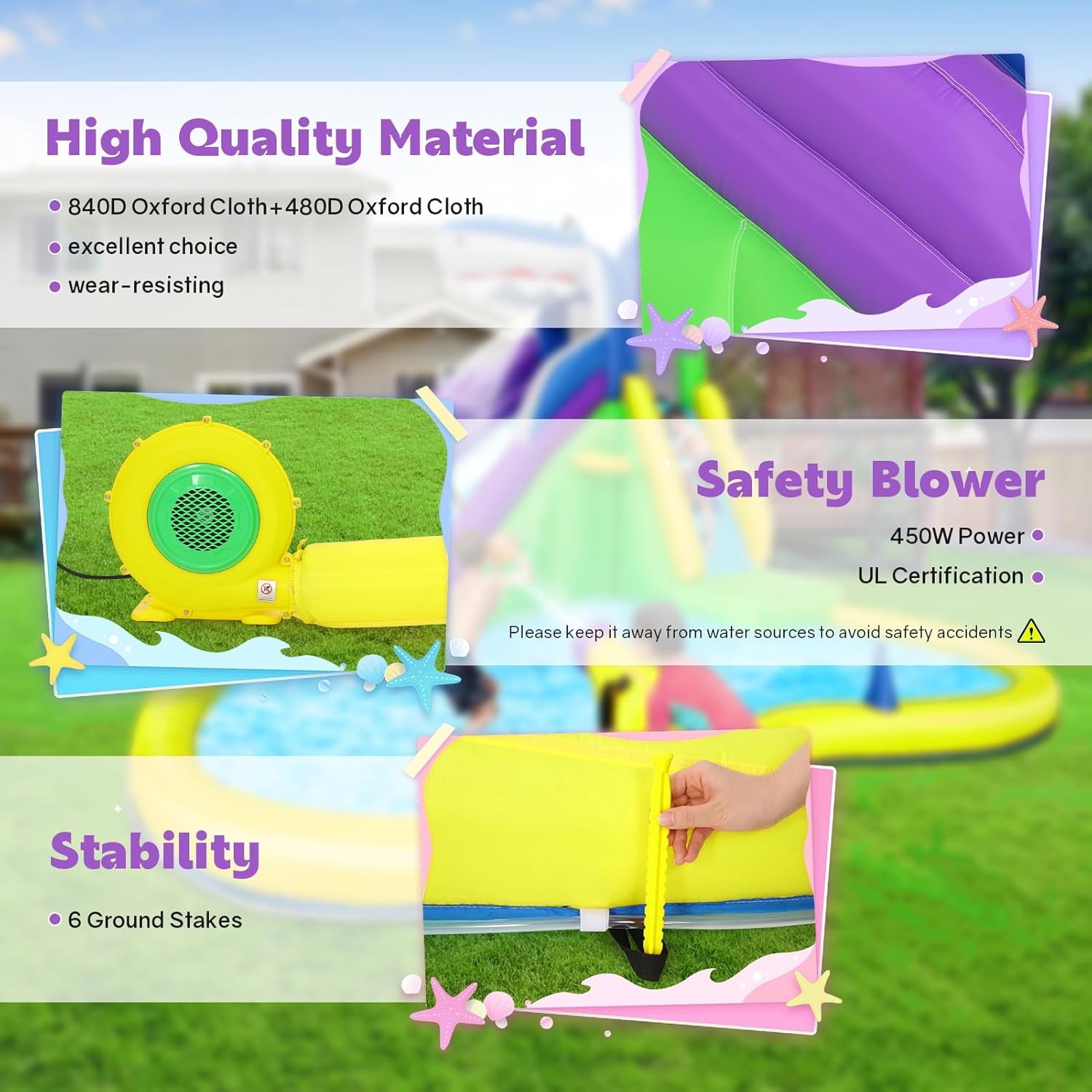 13x14FT Inflatable Bounce Hous - огляд і ціна Kids Outdoor Slide