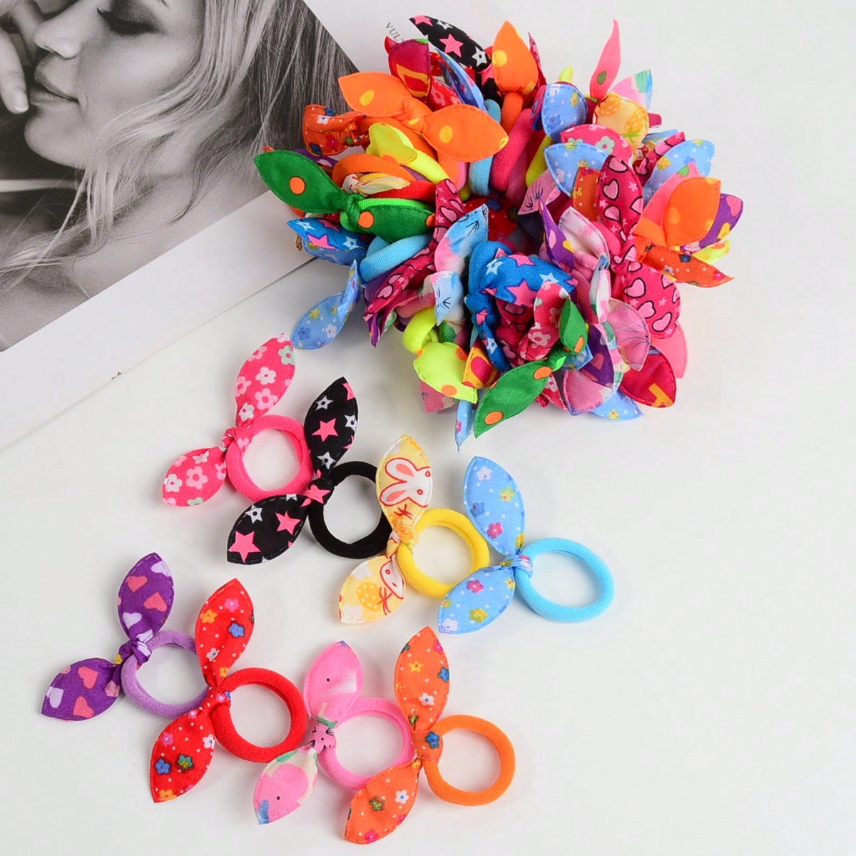 Cute Bunny Ear Hair Ties Set,  - огляд і ціна Kids Outdoor Outfit