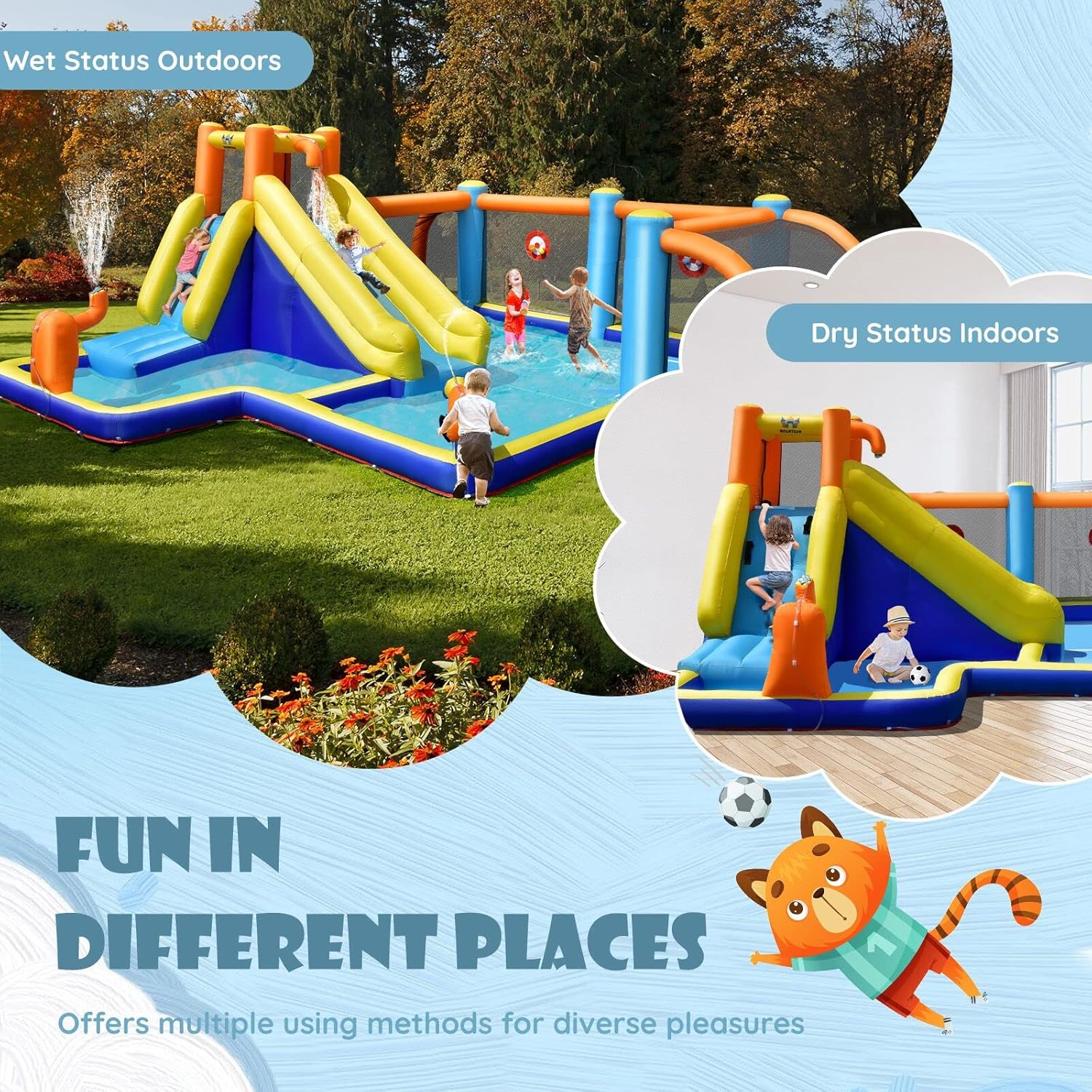 Inflatable Water Slide, Dual C - огляд і ціна Kids Outdoor Slide