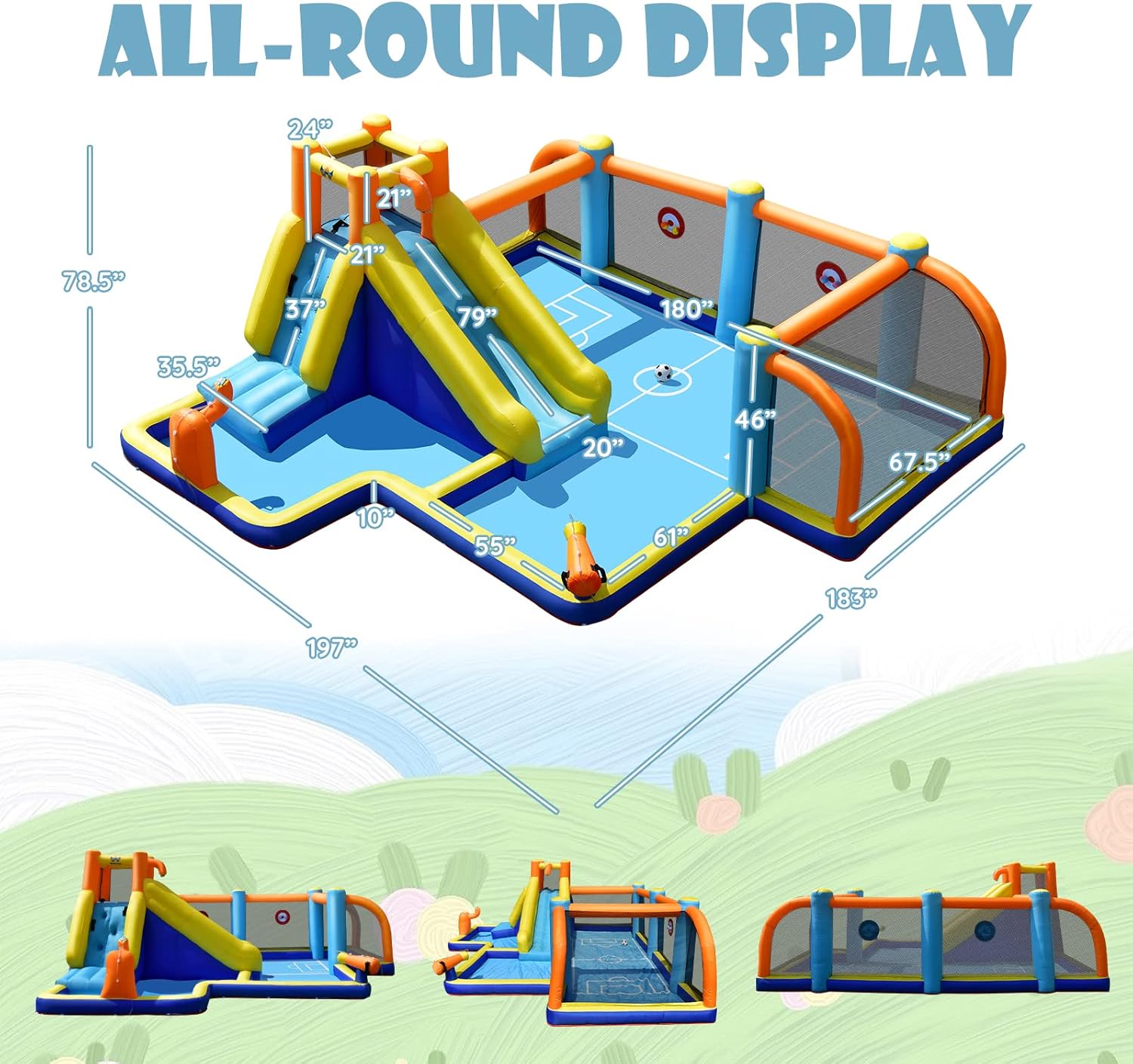 Inflatable Water Slide, Dual C - огляд і ціна Kids Outdoor Slide