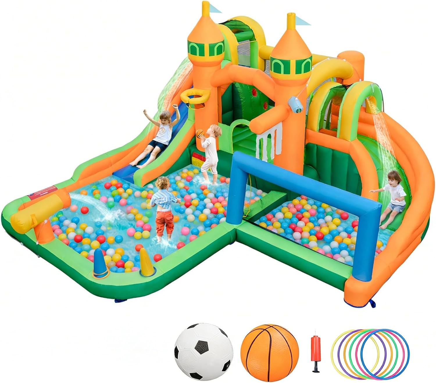 9-in-1 Inflatable Water Park B - огляд і ціна Kids Outdoor Slide