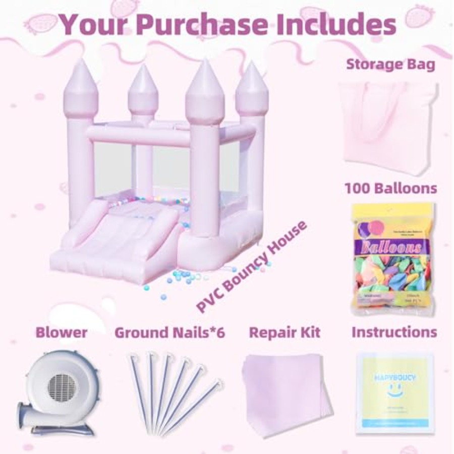PVC bounce house for kids 3-6  - огляд і ціна Kids Outdoor Slide