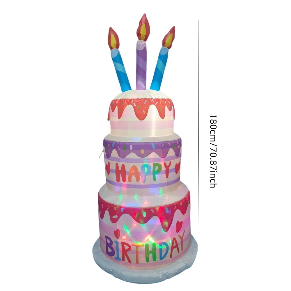 1.8M Inflatable Birthday Cake  - огляд і ціна Kids Outdoor Decor