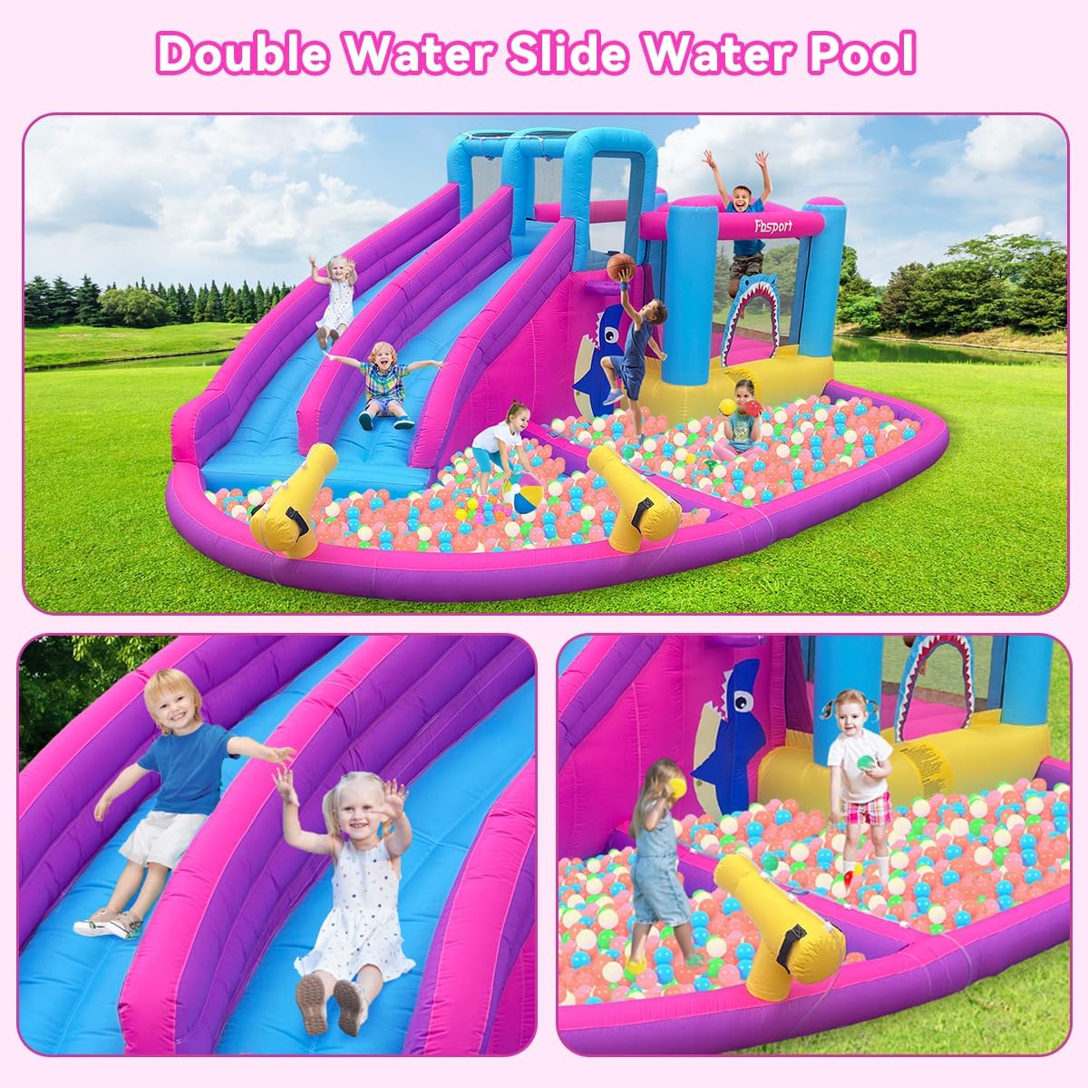 Twin Water Slides Inflatable B - огляд і ціна Kids Outdoor Slide