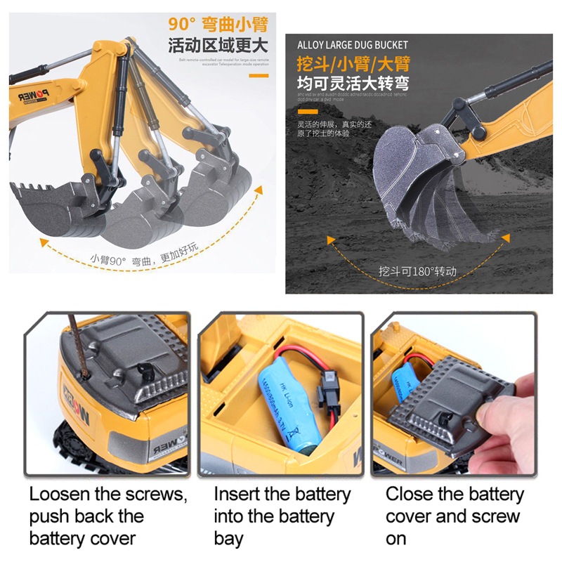 RC Excavator 2.4Ghz 6 Channel  - огляд і ціна Kids Outdoor Excavator